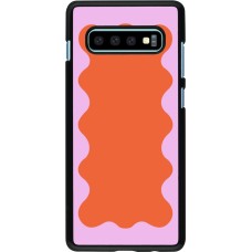 Coque Samsung Galaxy S10+ - Wavy Rectangle Orange Pink