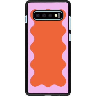 Coque Samsung Galaxy S10+ - Wavy Rectangle Orange Pink