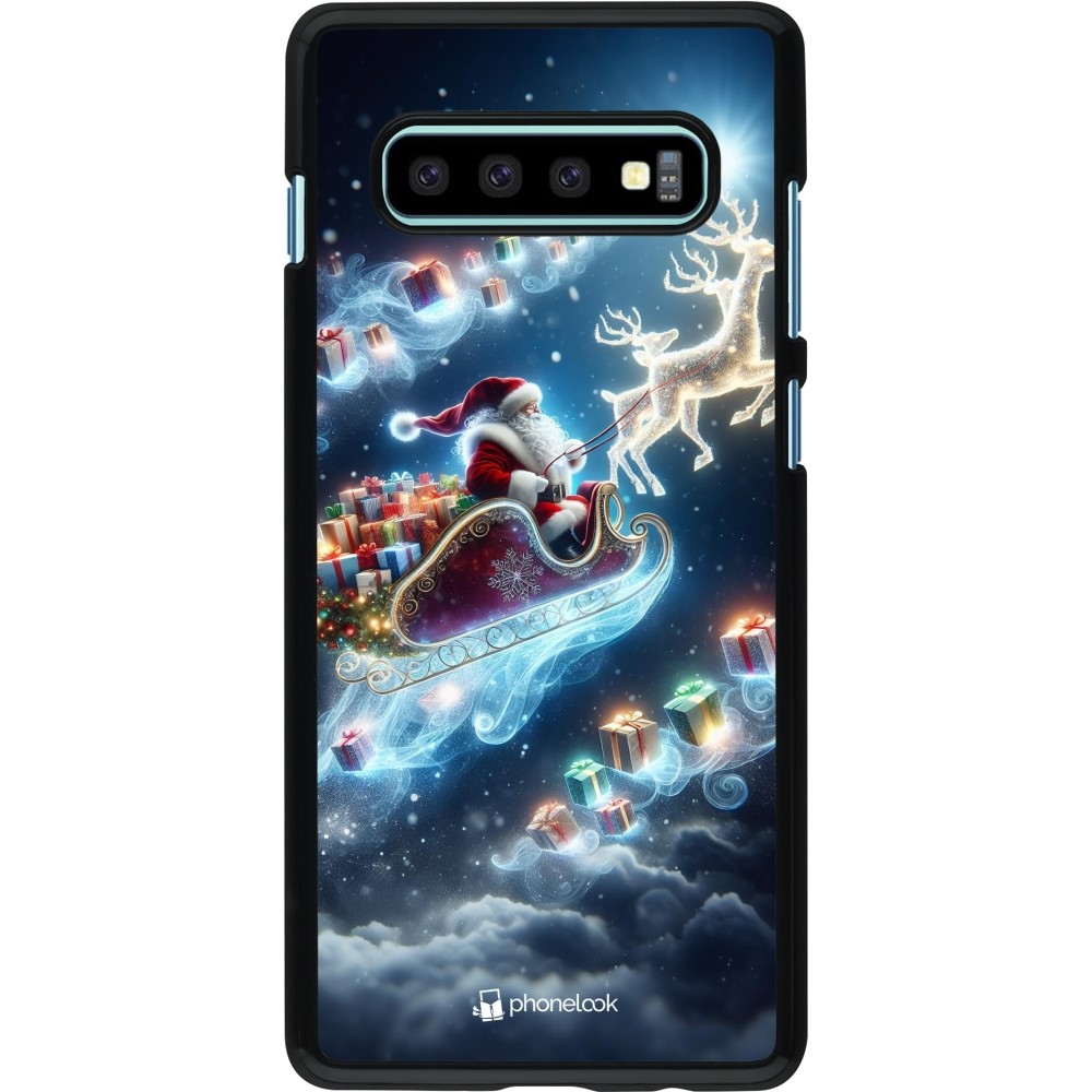 Coque Samsung Galaxy S10+ - Noël 2023 Père Noël enchanté