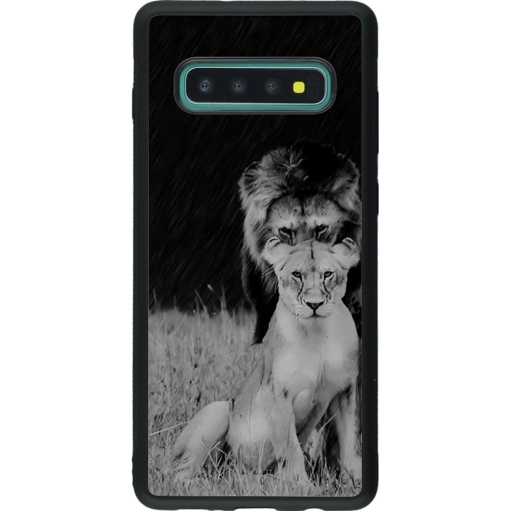 Coque Samsung Galaxy S10+ - Silicone rigide noir Angry lions