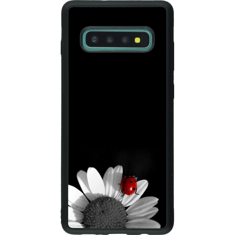 Coque Samsung Galaxy S10+ - Silicone rigide noir Black and white Cox