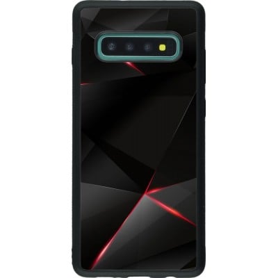 Coque Samsung Galaxy S10+ - Silicone rigide noir Black Red Lines