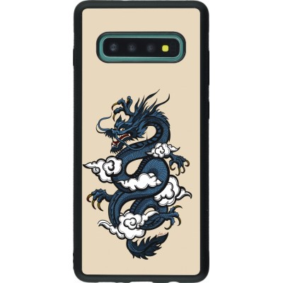 Coque Samsung Galaxy S10+ - Silicone rigide noir Blue Dragon Tattoo