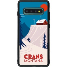 Coque Samsung Galaxy S10+ - Silicone rigide noir Crans-Montana Cabane