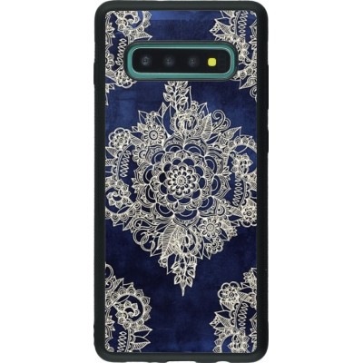 Coque Samsung Galaxy S10+ - Silicone rigide noir Cream Flower Moroccan