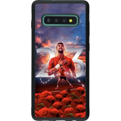 Coque Samsung Galaxy S10+ - Silicone rigide noir Djokovic 23 Grand Slam