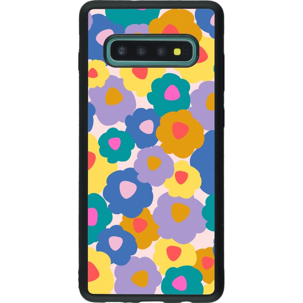 Coque Samsung Galaxy S10+ - Silicone rigide noir Easter 2024 flower power