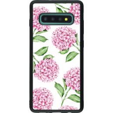 Coque Samsung Galaxy S10+ - Silicone rigide noir Easter 2024 pink flowers