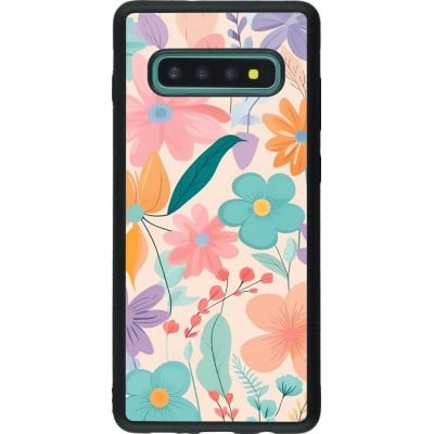 Coque Samsung Galaxy S10+ - Silicone rigide noir Easter 2024 spring flowers