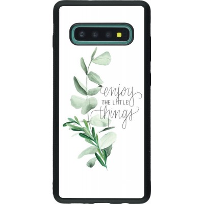 Coque Samsung Galaxy S10+ - Silicone rigide noir Enjoy the little things