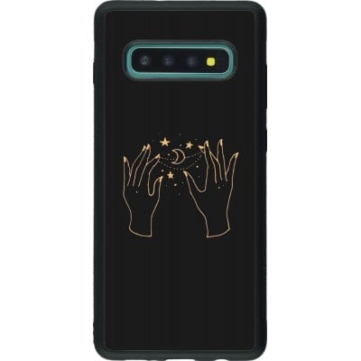 Coque Samsung Galaxy S10+ - Silicone rigide noir Grey magic hands