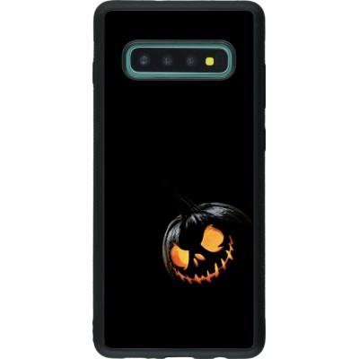 Coque Samsung Galaxy S10+ - Silicone rigide noir Halloween 2023 discreet pumpkin