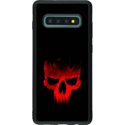 Coque Samsung Galaxy S10+ - Silicone rigide noir Halloween 2023 scary skull