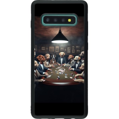 Coque Samsung Galaxy S10+ - Silicone rigide noir Les pokerdogs