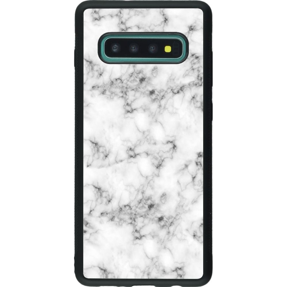 Coque Samsung Galaxy S10+ - Silicone rigide noir Marble 01