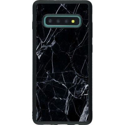 Coque Samsung Galaxy S10+ - Silicone rigide noir Marble Black 01