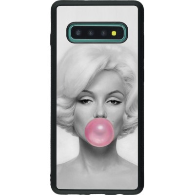 Coque Samsung Galaxy S10+ - Silicone rigide noir Marilyn Bubble