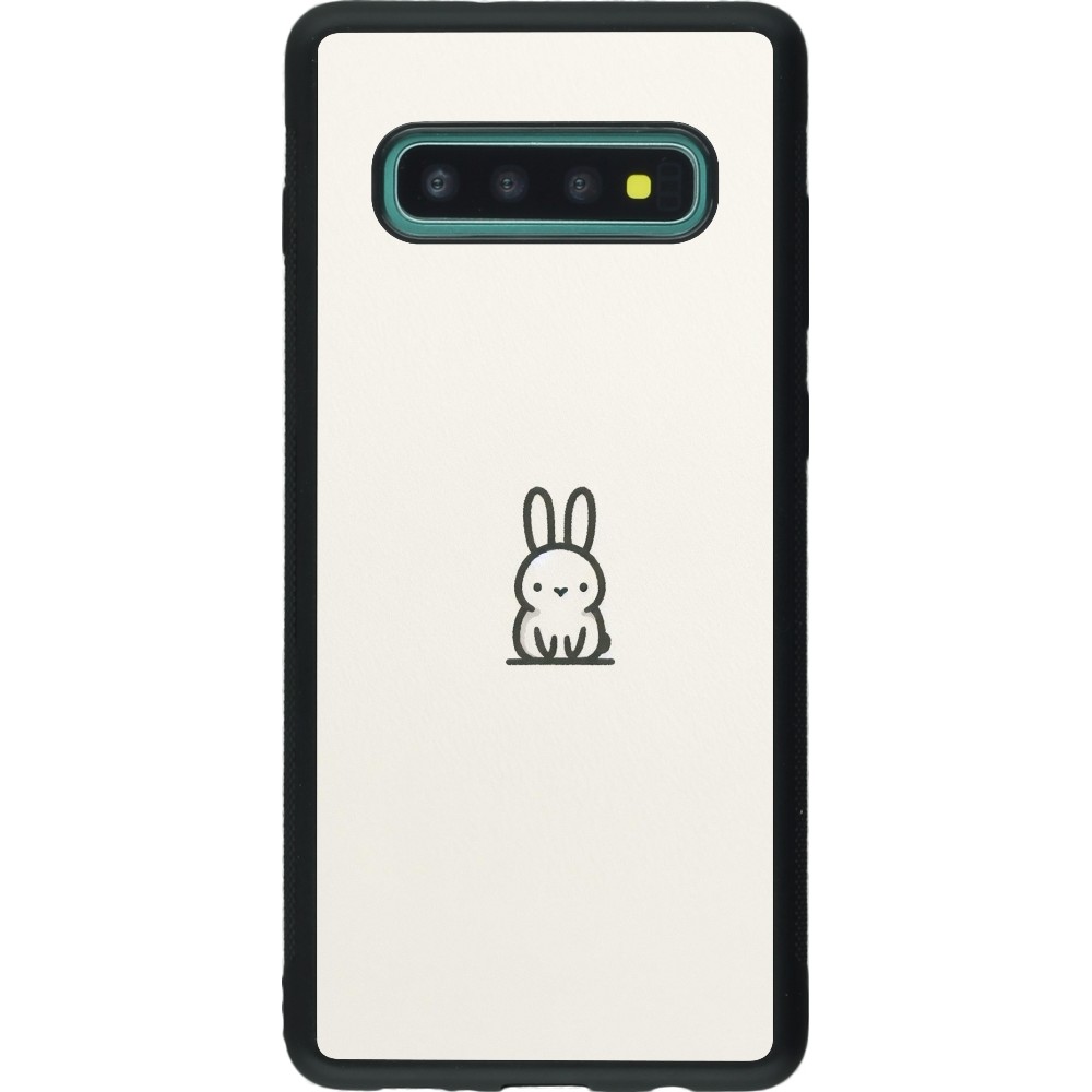 Coque Samsung Galaxy S10+ - Silicone rigide noir Minimal bunny cutie