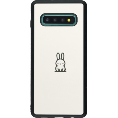 Coque Samsung Galaxy S10+ - Silicone rigide noir Minimal bunny cutie