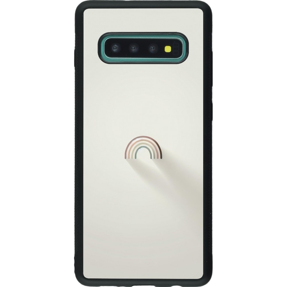 Coque Samsung Galaxy S10+ - Silicone rigide noir Mini Rainbow Minimal