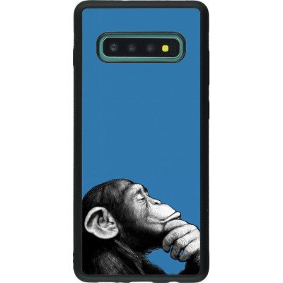 Coque Samsung Galaxy S10+ - Silicone rigide noir Monkey Pop Art