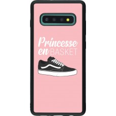 Coque Samsung Galaxy S10+ - Silicone rigide noir princesse en basket