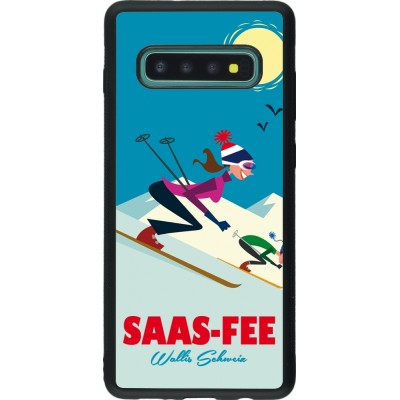 Coque Samsung Galaxy S10+ - Silicone rigide noir Saas-Fee Ski Downhill