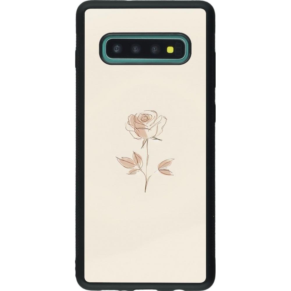 Coque Samsung Galaxy S10+ - Silicone rigide noir Sable Rose Minimaliste