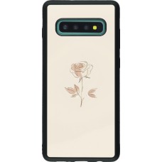 Coque Samsung Galaxy S10+ - Silicone rigide noir Sable Rose Minimaliste