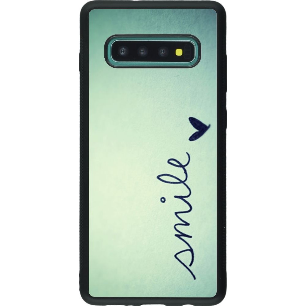 Coque Samsung Galaxy S10+ - Silicone rigide noir Smile