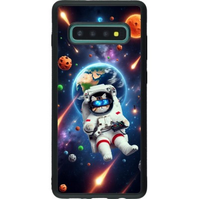 Coque Samsung Galaxy S10+ - Silicone rigide noir VR SpaceCat Odyssey