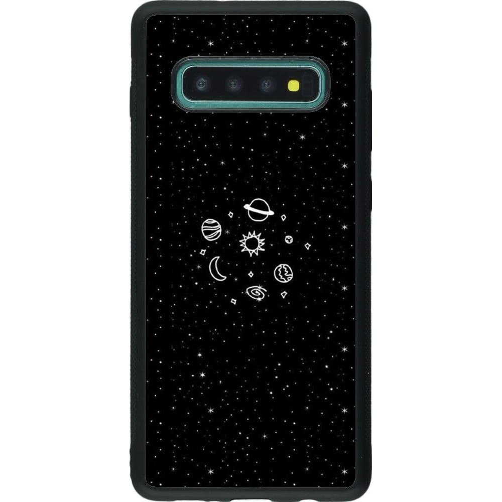 Coque Samsung Galaxy S10+ - Silicone rigide noir Space Doodle