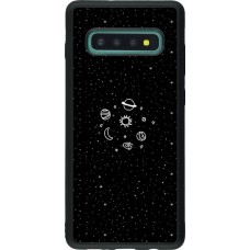 Coque Samsung Galaxy S10+ - Silicone rigide noir Space Doodle