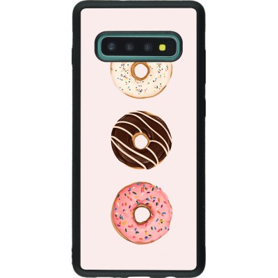 Coque Samsung Galaxy S10+ - Silicone rigide noir Spring 23 donuts