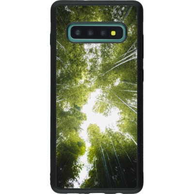 Coque Samsung Galaxy S10+ - Silicone rigide noir Spring 23 forest blue sky