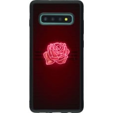 Coque Samsung Galaxy S10+ - Silicone rigide noir Spring 23 neon rose