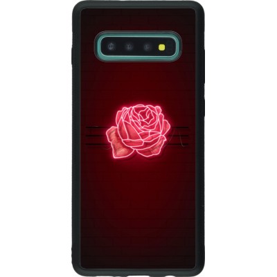 Coque Samsung Galaxy S10+ - Silicone rigide noir Spring 23 neon rose