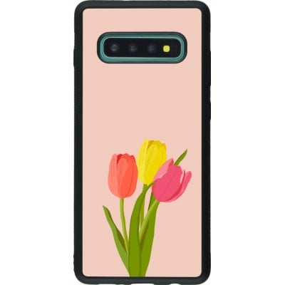 Coque Samsung Galaxy S10+ - Silicone rigide noir Spring 23 tulip trio