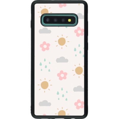 Coque Samsung Galaxy S10+ - Silicone rigide noir Spring 23 weather