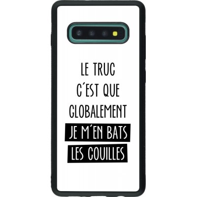 Coque Samsung Galaxy S10+ - Silicone rigide noir Le truc globalement bats les couilles