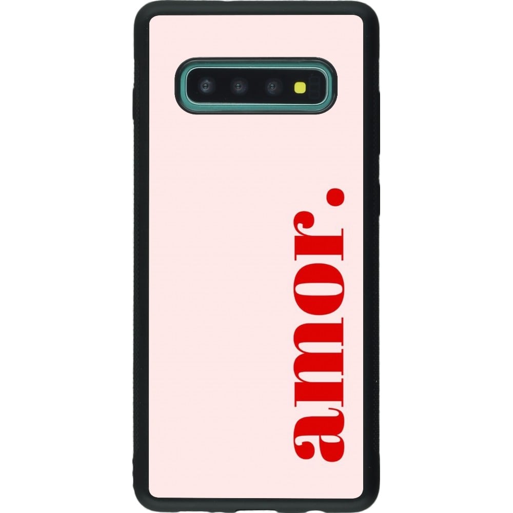 Coque Samsung Galaxy S10+ - Silicone rigide noir Valentine 2024 amor