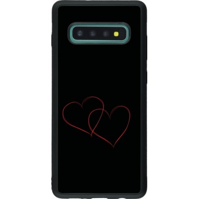 Coque Samsung Galaxy S10+ - Silicone rigide noir Valentine 2023 attached heart