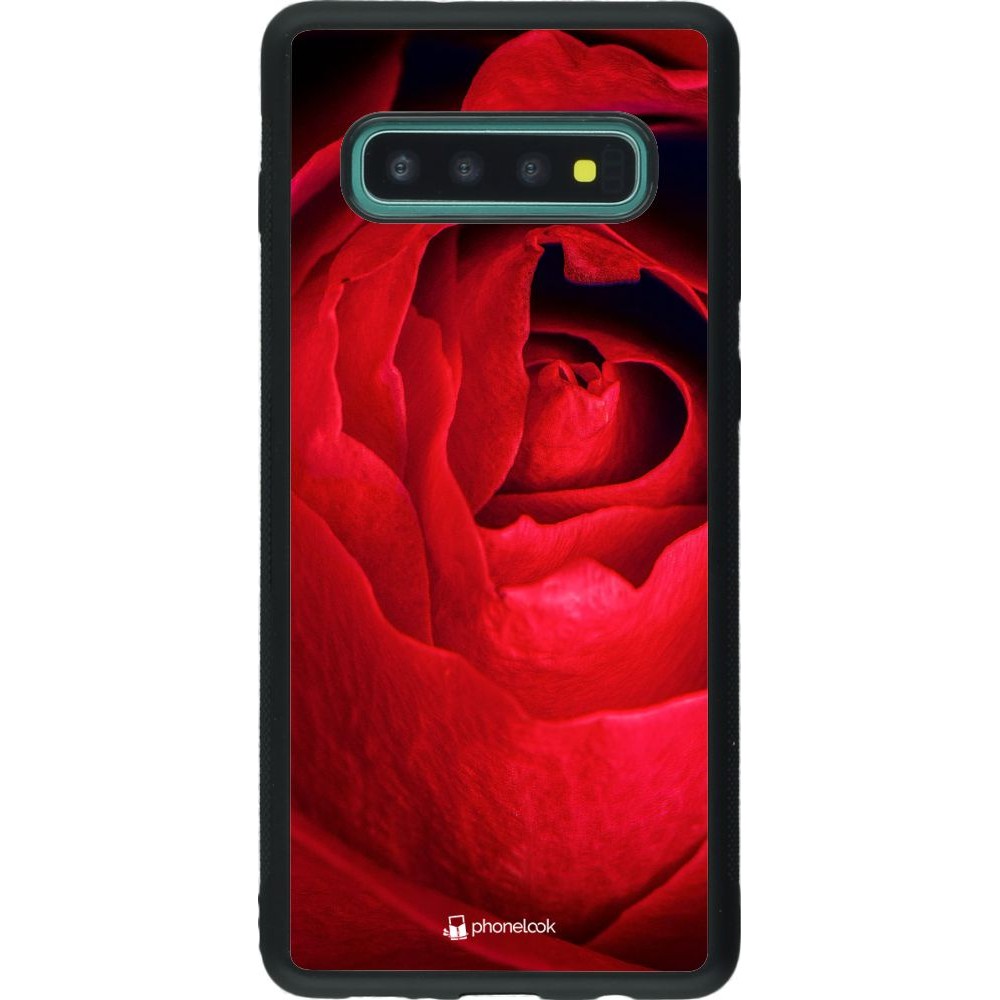 Hülle Samsung Galaxy S10+ - Silikon schwarz Valentine 2022 Rose