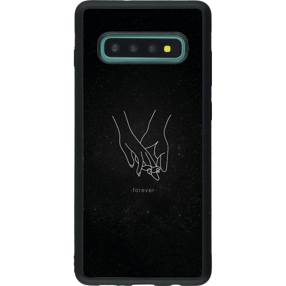 Coque Samsung Galaxy S10+ - Silicone rigide noir Valentine 2023 hands forever