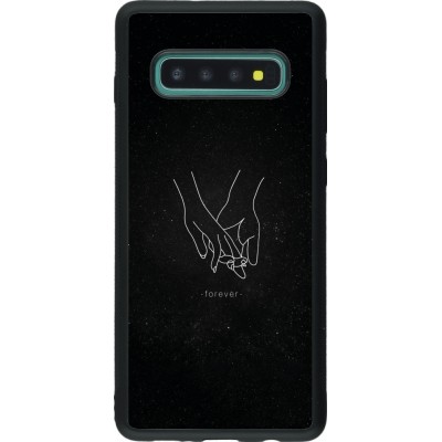 Coque Samsung Galaxy S10+ - Silicone rigide noir Valentine 2023 hands forever