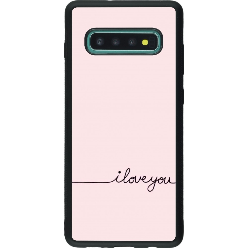 Coque Samsung Galaxy S10+ - Silicone rigide noir Valentine 2023 i love you writing