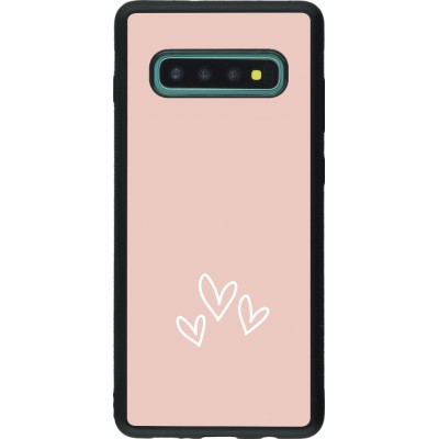 Coque Samsung Galaxy S10+ - Silicone rigide noir Valentine 2023 three minimalist hearts