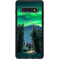 Coque Samsung Galaxy S10+ - Silicone rigide noir Winter 22 Northern Lights