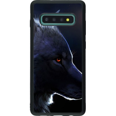 Coque Samsung Galaxy S10+ - Silicone rigide noir Wolf Shape