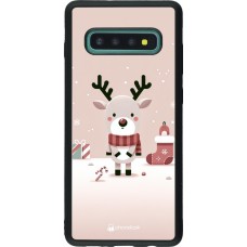 Coque Samsung Galaxy S10+ - Silicone rigide noir Noël 2023 Choupinette Renne